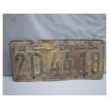 1934 California License Plate, 2D4418