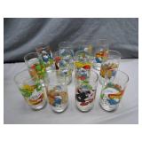 12 Smurfs and Peanuts Glasses
