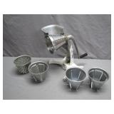 Metal Hand-Crank Food Grinder With Attachments