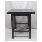Black Wooden Stool with Flat Seat