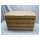 Handcrafted Lidded Woven Wooden Chest