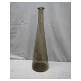 Mid-Century Smoky Glass Bottle Vase