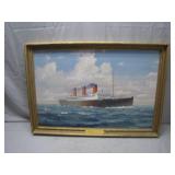 Derrick Smoothy Painting of Liner Berengaria