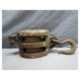Heavy-Duty Iron Block and Tackle Pulley