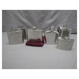 Six Metal Liquor Flasks with Branding