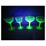 Four Uranium Glass Coupes