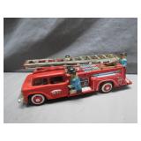 Tin Toy Fire Engine w/ Figures & Ladder