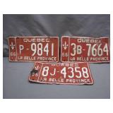 Three Quebec License Plates (1966)
