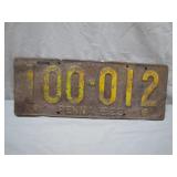 1923 Pennsylvania License Plate