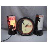 Scarface Lamp and Clock Set