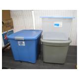 Three Plastic Storage Totes
