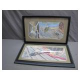 Framed Blue Crab Artwork by Mary Lou Troutman