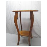 Solid Wood Side Table with Curved Legs