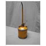 Yellow Metal Oil Can With Long Spout