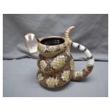 Ceramic Rattlesnake-Themed Pottery Jug
