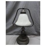 Bronze Finish Accent Table Lamp With Frosted Shade