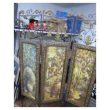 Hand-Painted Folding Screen With Floral Motif