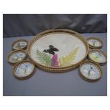 Decorative Butterfly-Themed Tray Set