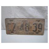 1950 Michigan License Plate in Original Condition
