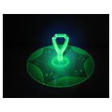 Uranium Glass Serving Tray With Handle