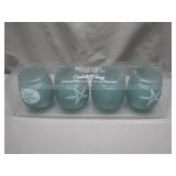 4 Coastal Tidings Wine Glasses