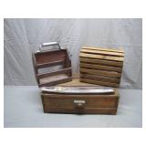 Rustic Wooden Storage Set w/ Accessories