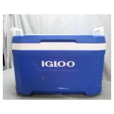 Blue Igloo Cooler with White Handles