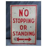 "No Stopping Or Standing" Metal Sign