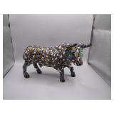 Mosaic-Tiled Bull Sculpture