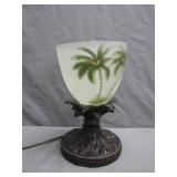 Palm Tree Themed Lamp with Glass Shade