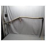 Vintage Wooden-Handled Scythe
