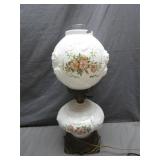Ornate Floral Glass Electric Lamp