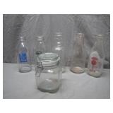 Milk Bottles and Glass Jar