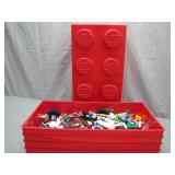 Lego Storage Brick with Assorted Lego Pieces