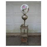 Floral Globe Metal-Base Table Lamp, 58-Inch