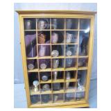 Wooden Display Case With Metal Cups