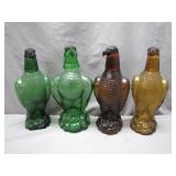 Four Glass Eagle Decanters