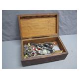 Wooden Box Filled with Assorted Treasures