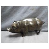Solid Brass Pig Coin Bank