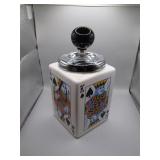 Ceramic Card Theme Ash Tray w/ Spinner Lid