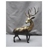 Brass Deer Statue With Striking Antlers