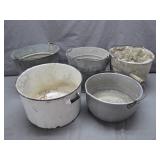 5 Metal Buckets with Rustic Charm