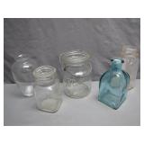 5 Assorted Vintage Glass Jars