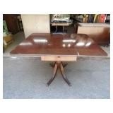 Drop-Leaf Wooden Table With Drawer