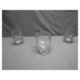 Three Skull Shaped Glasses