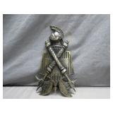 Cast Metal Knight Wall Plaque w/ Crossed Axes