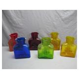 Colored Glass Ship-Design Bottles
