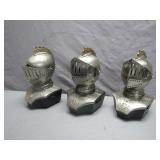 Three Knight Helmet Coin Banks