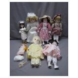 Seven Porcelain Dolls