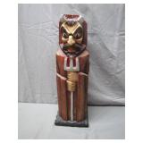 Hand-Carved Wooden Devil Figure with Hinged Split